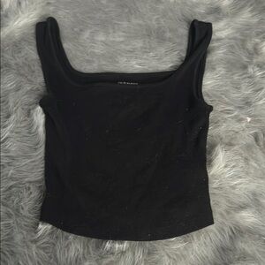 Old Navy Black Fitted Crop Tank Top